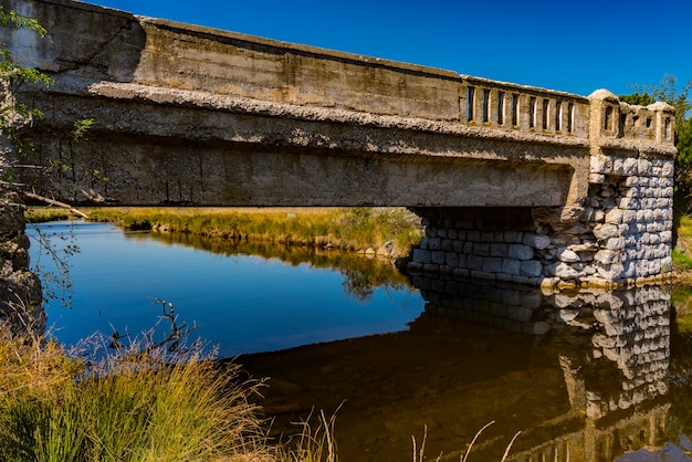 Ver en el viejo puente de piedra sobre el río Crni Rzav en la montaña Zlatibor, Serbia