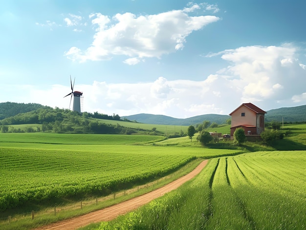 Un verano de agricultura de campo verde