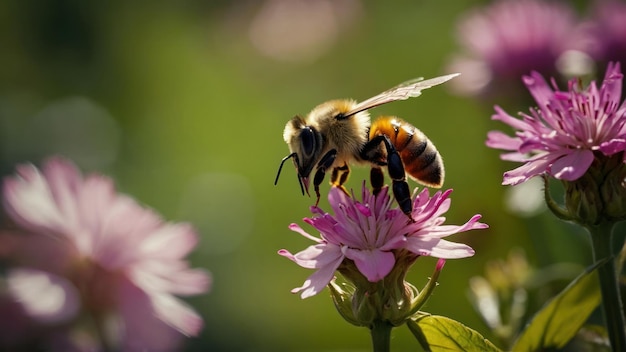 Veranschaulichen Sie den Mutualismus zwischen einer Biene und einer blühenden Blume