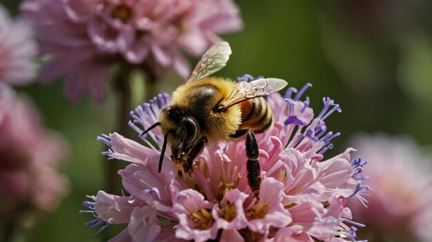 Veranschaulichen Sie den Mutualismus zwischen einer Biene und einer blühenden Blume
