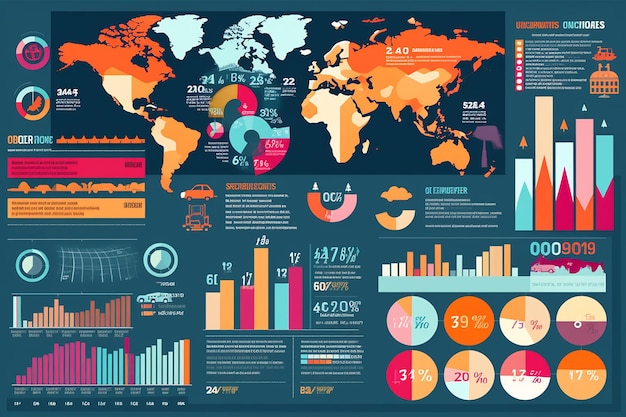 Foto veranschaulichen sie eine farbenfrohe infografik, die die von der ki generierten informationen hervorhebt