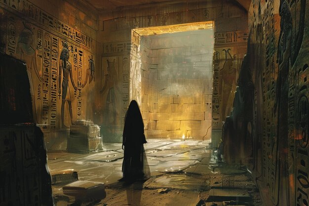 Veranschaulichen Sie einen Reisenden, der das alte Ägypten erforscht.