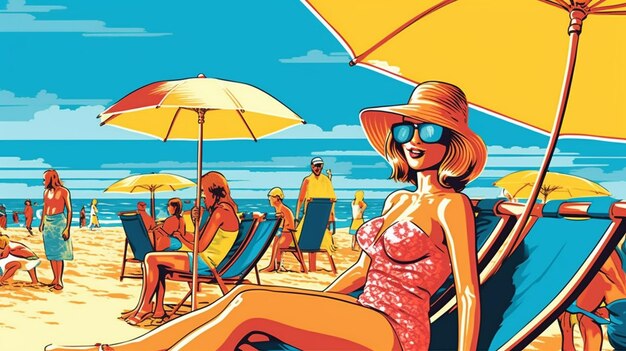 Foto verão em estilo pop art retratando um fundo relaxante