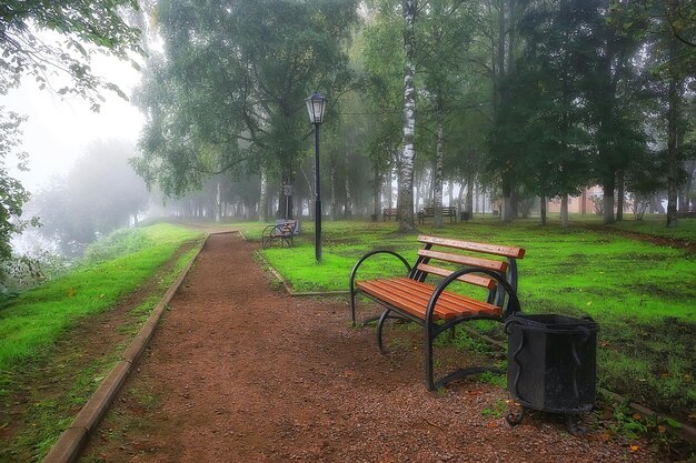 verão park city nevoeiro / bela paisagem da cidade