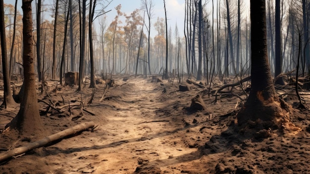 Verbrannter Wald nach Waldbränden