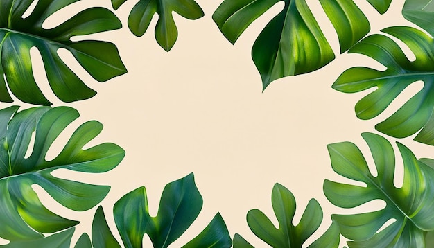 La verde elegancia de Monstera enmarca la tranquila historia de la naturaleza