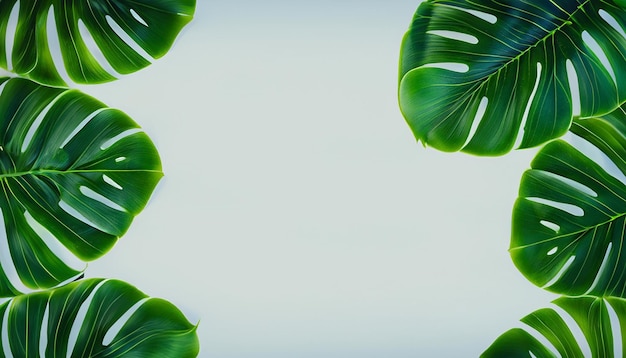 La verde elegancia de Monstera enmarca la tranquila historia de la naturaleza