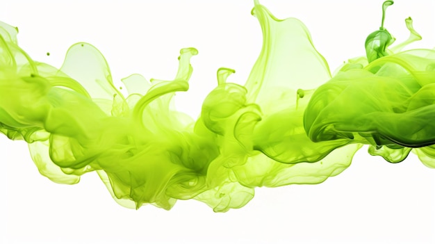 Foto verde limón con pigmentos que fluyen hacia abajo