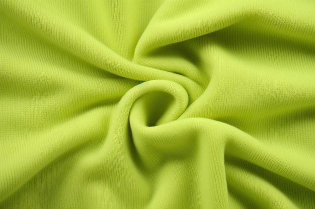 El verde pistacho es el color de una tela de punto naturalmente brillante El fondo textil es amarillo