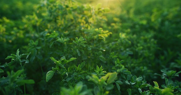 Verde primavera naturaleza alfalfa cultivo de forraje alfalfa