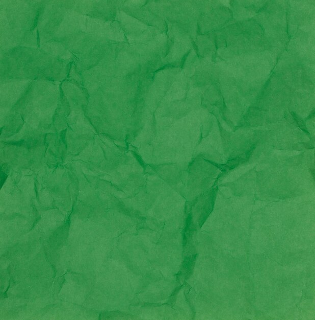 Foto verde de textura de papel arrugado