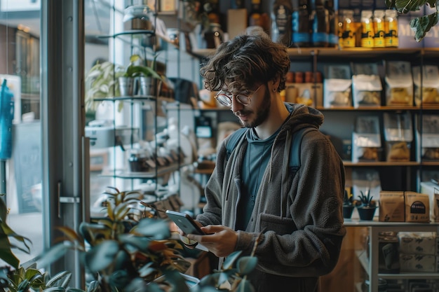 Verde urbano e conexão de smartphone