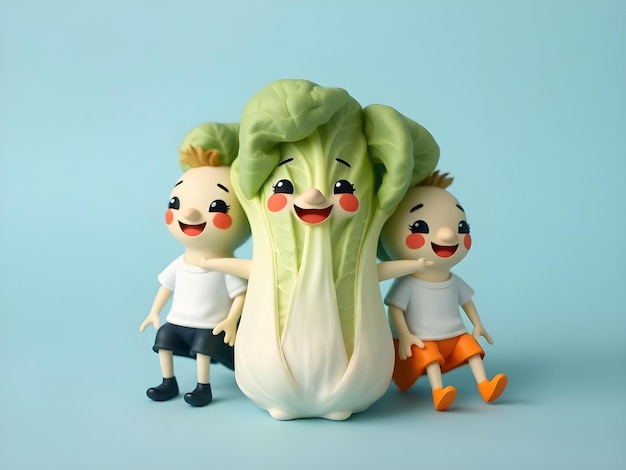 verduras felices y repollo