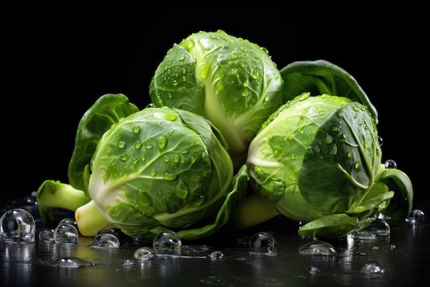 Verduras frescas de brotes verdes de brussel