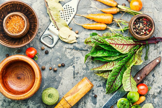 Verduras frescas para ensalada