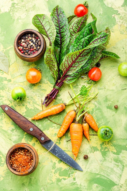 Verduras frescas para ensalada