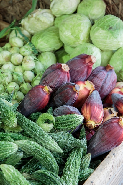 Verduras frescas en el mercado