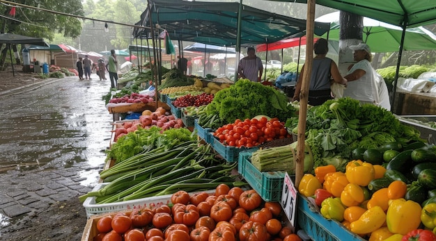 Verduras frescas en el mercado