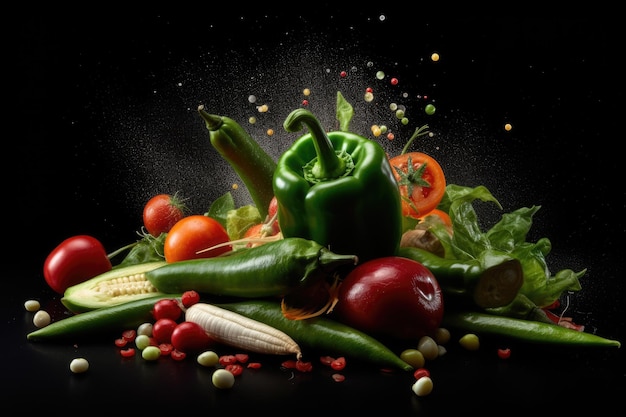 verduras frescas que se sirven en la mesa de la cocina publicidad profesional fotografía de alimentos