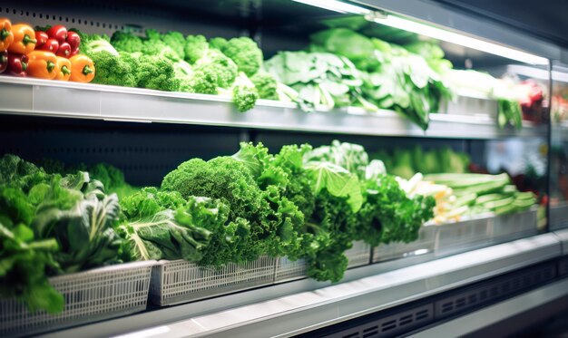 verduras frescas en el supermercado