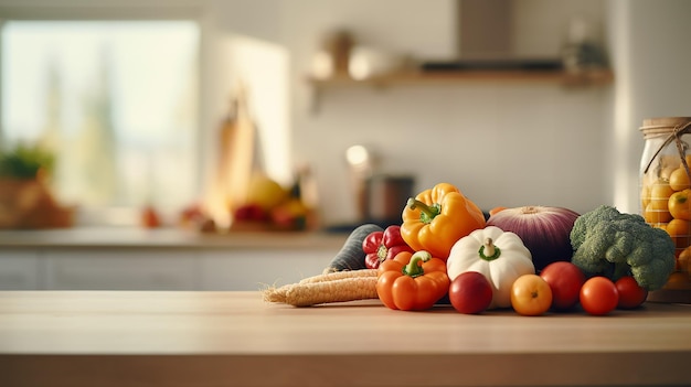 verduras y frutas frescas en una cocina moderna en una bolsa de compras