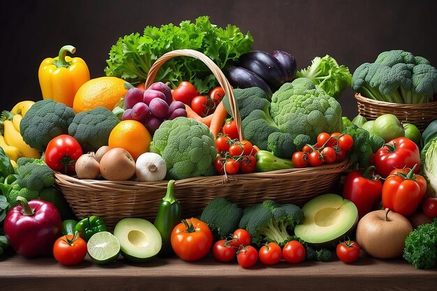 Verduras y frutas frescas Estilo de vida y nutrición adecuada