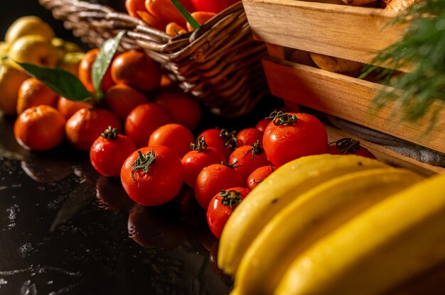 Verduras y frutas frescas productos agrícolas productos orgánicos foto de alta calidad