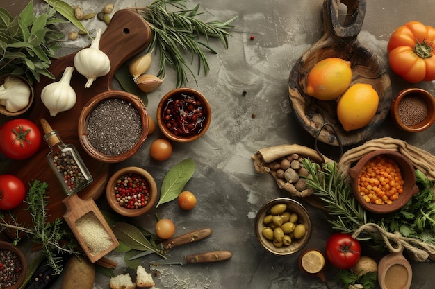 verduras frutas todavía vida en la mesa