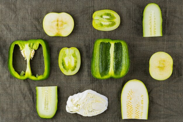 Foto verduras y frutas verdes