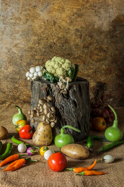 Foto verduras, hierbas y frutas