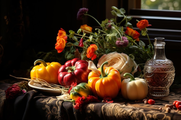 verduras luz y sombra desde la ventana