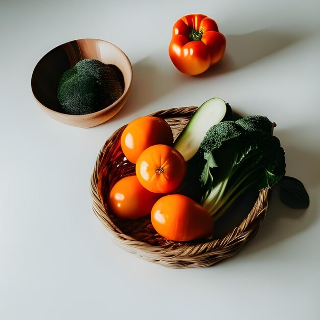 verduras en la mesa estética