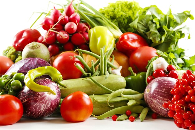 Foto verduras orgánicas frescas de cerca