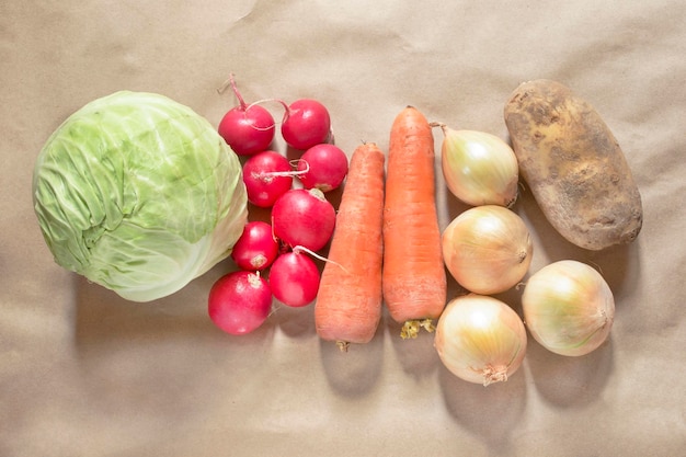 Verduras en papel artesanal