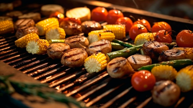 Las verduras a la parrilla están fritas IA generativa