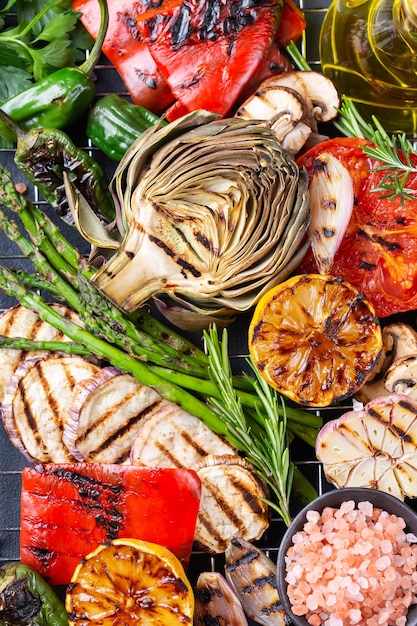 Verduras a la parrilla verano comer comida vegana barbacoa