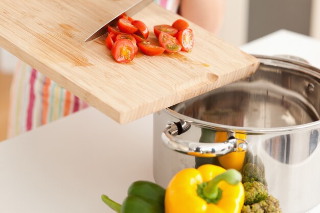 Verduras preparadas para cocinar