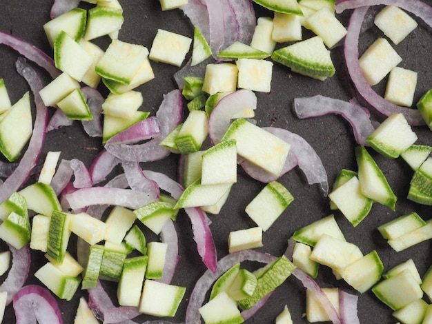 Verduras en una sartén