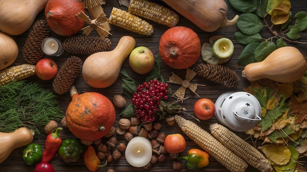 Verduras de temporada de otoño