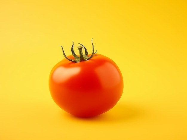 Verduras de tomate aisladas en amarillo