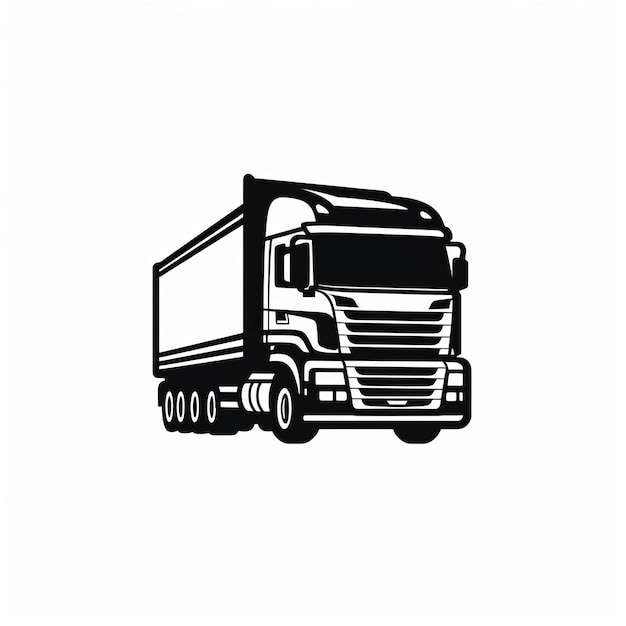 Vereinfachtes minimalistisches Transport-Logo-Design mit Lastwagen
