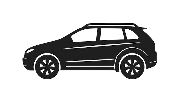 Vereinfachtes schwarzes Auto-Ikon für Verkehrs- und Mobilitätskonzepte