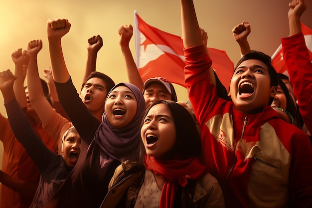 Vereinte Jugendliche mit unterschiedlichem Hintergrund feiern Sumpah Pemuda