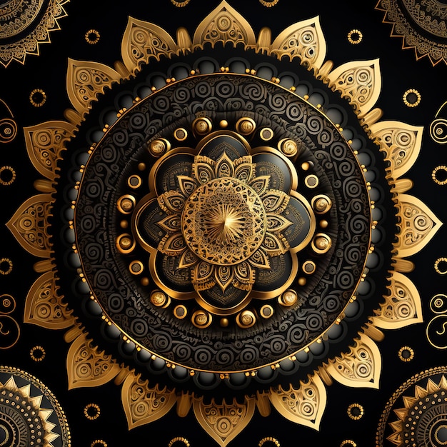 Foto vergoldete ruhe opulente mandala hintergrund