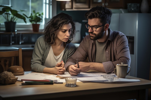 VERHEIRATETES PAAR, DAS HAUSFINANZIERT