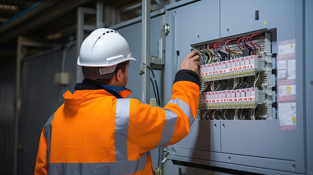 Foto verificación del nivel de tensión de funcionamiento del panel solar ia generativa