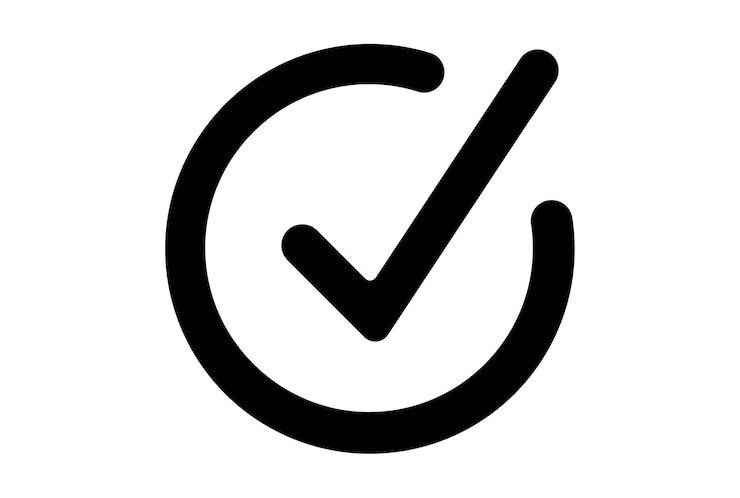 Foto verifique o ícone da linha de gancho símbolo de interface do usuário plana arte de aplicativo de sinal minimalista preto