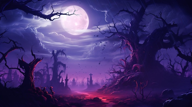 Verkauf von Hintergrund-Halloween-Großmondviolette