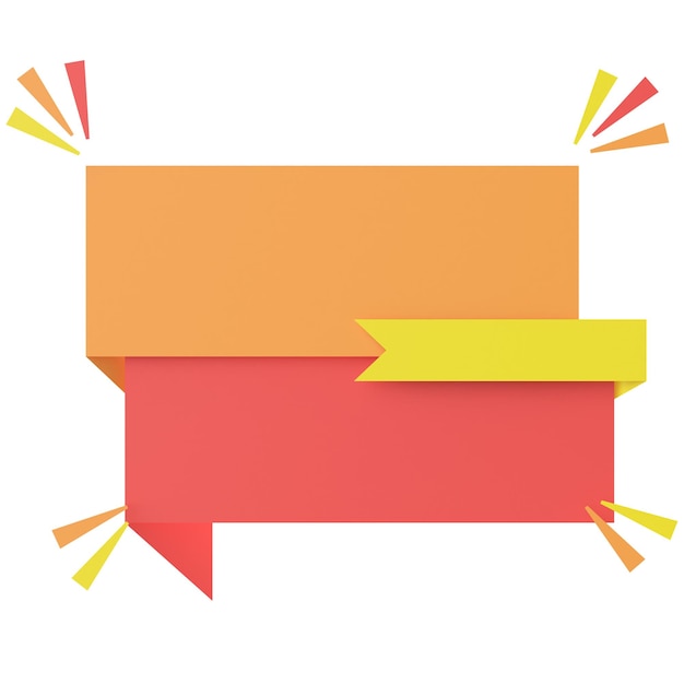 Verkaufsbannerdekoration Leere Banner 3D-Illustration