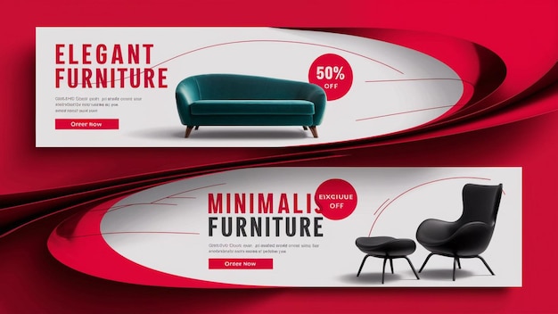 Verkaufsplakat für Couch und Stuhl